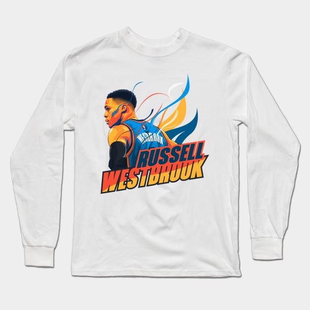 Russell Westbrook Long Sleeve T-Shirt by bikonatics